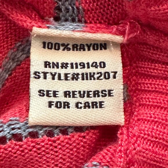 Double Zero Coral & Gray Striped Knit Top Women's Size Medium - Picture 6 of 10